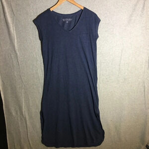 Womens Karen Neuburger Dress Midi Loungewear v neck Summer Spring Casual Navy